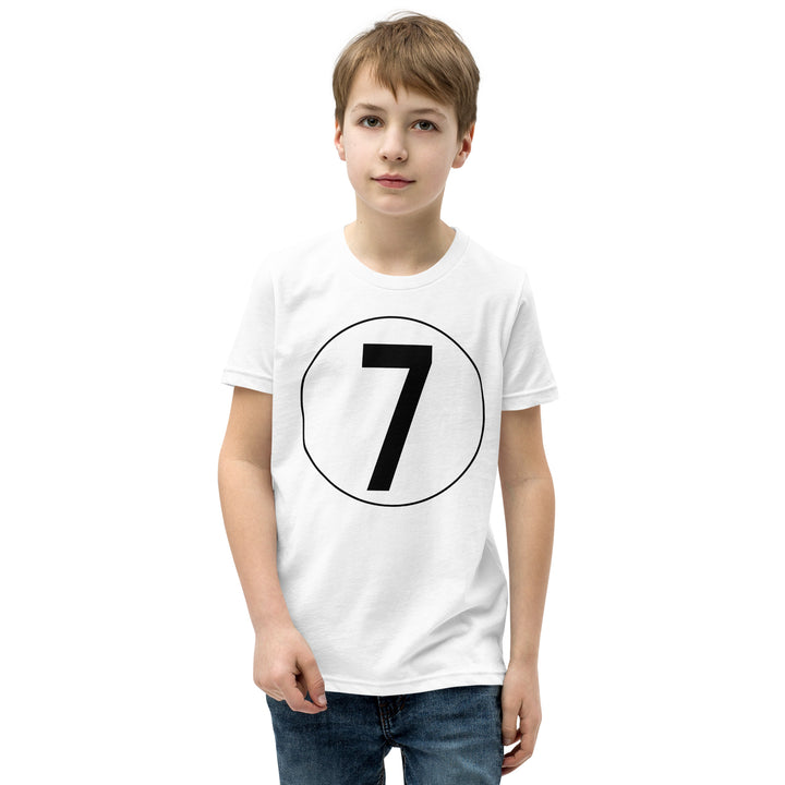 Youth Short Sleeve T-Shirt: Black on White 7