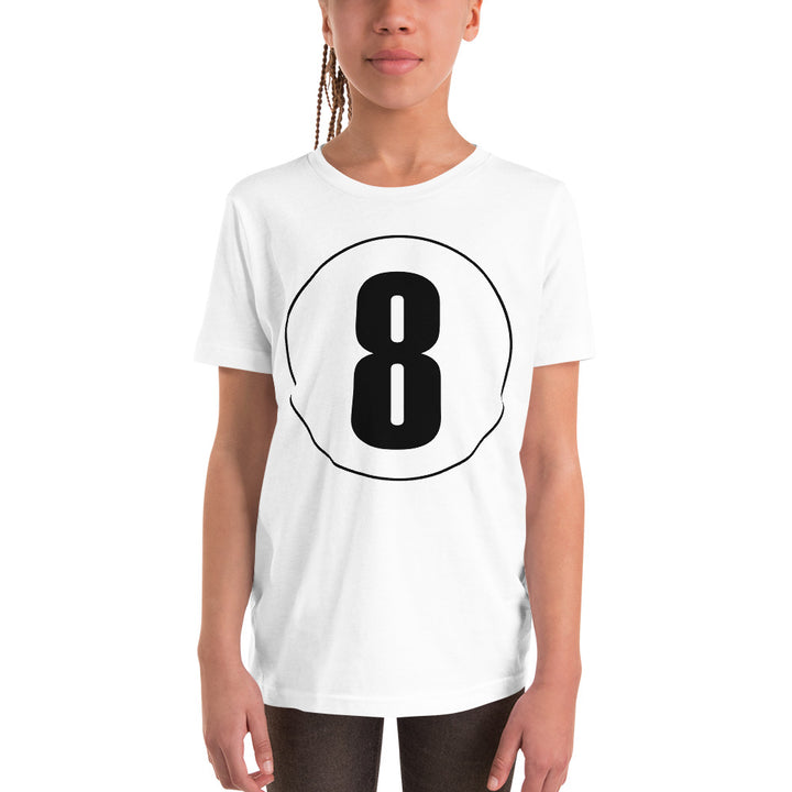 Youth Short Sleeve T-Shirt: Black on White 8