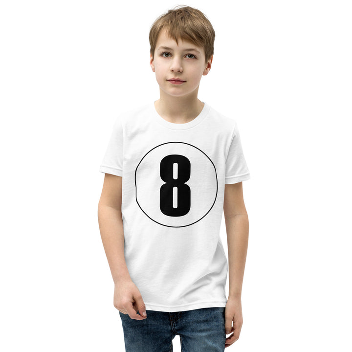 Youth Short Sleeve T-Shirt: Black on White 8