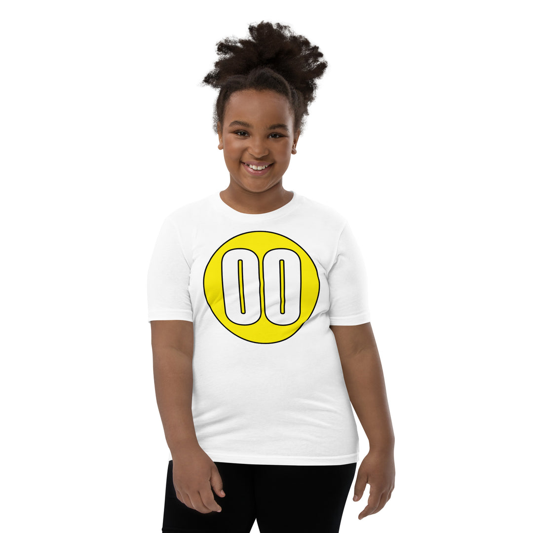 Youth Short Sleeve T-Shirt: White on Yellow 00