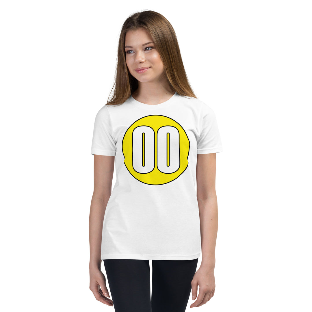 Youth Short Sleeve T-Shirt: White on Yellow 00