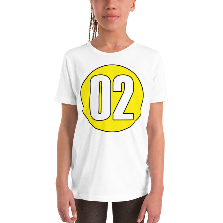 Youth Short Sleeve T-Shirt: White on Yellow 02