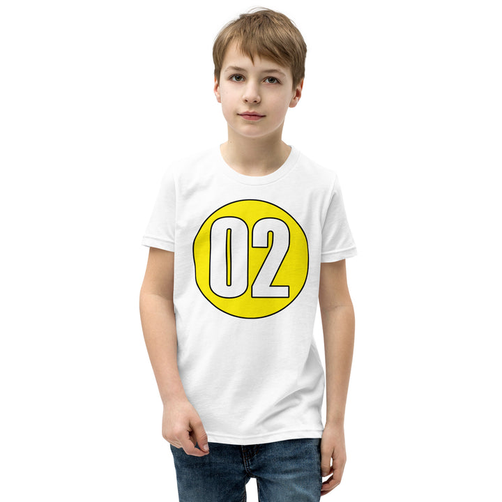 Youth Short Sleeve T-Shirt: White on Yellow 02