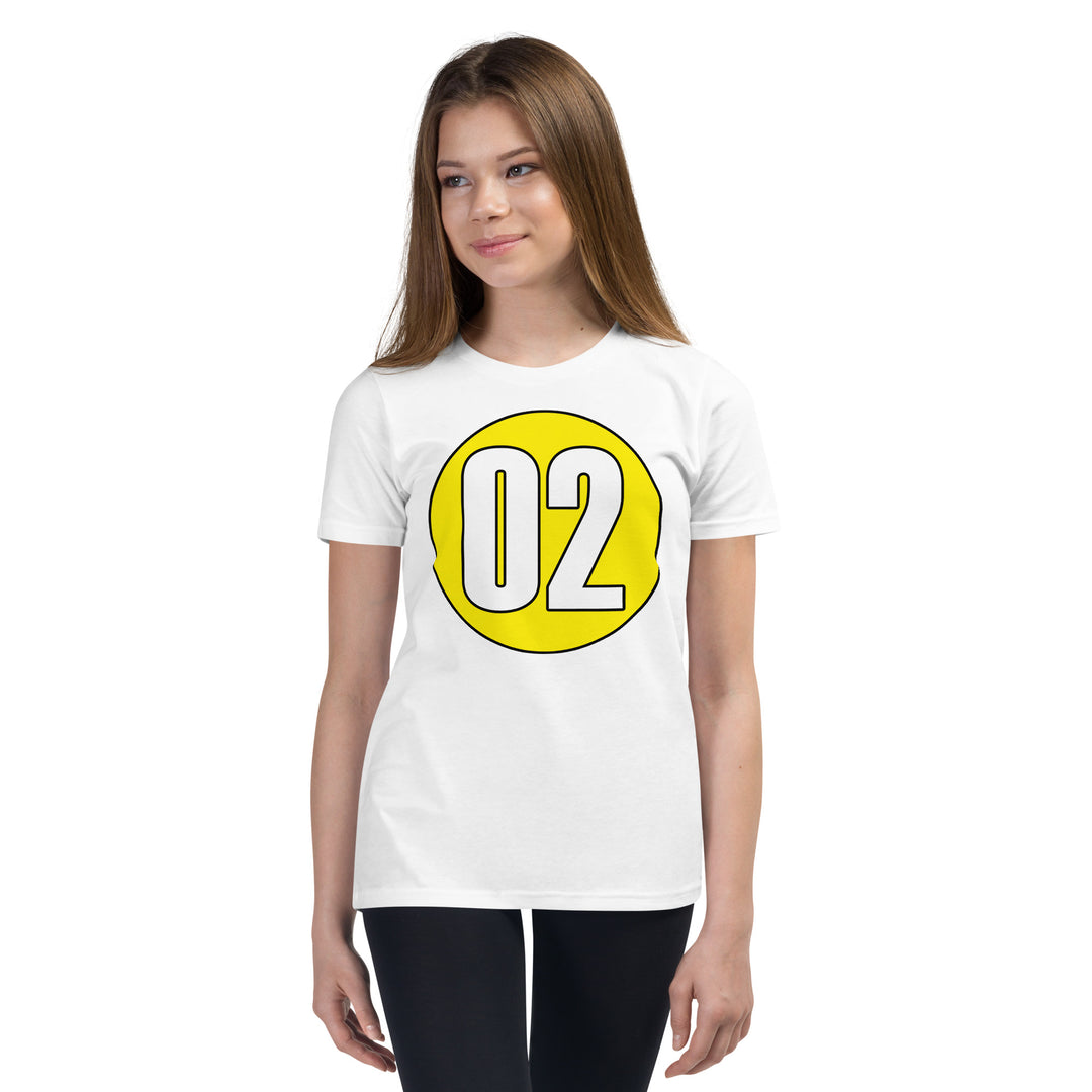 Youth Short Sleeve T-Shirt: White on Yellow 02