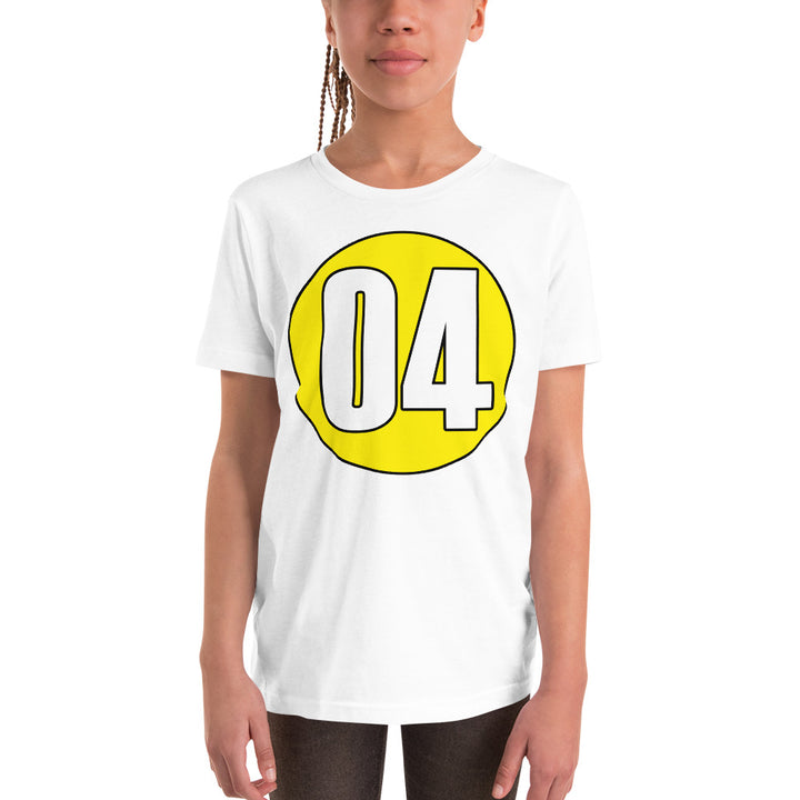 Youth Short Sleeve T-Shirt: White on Yellow 04