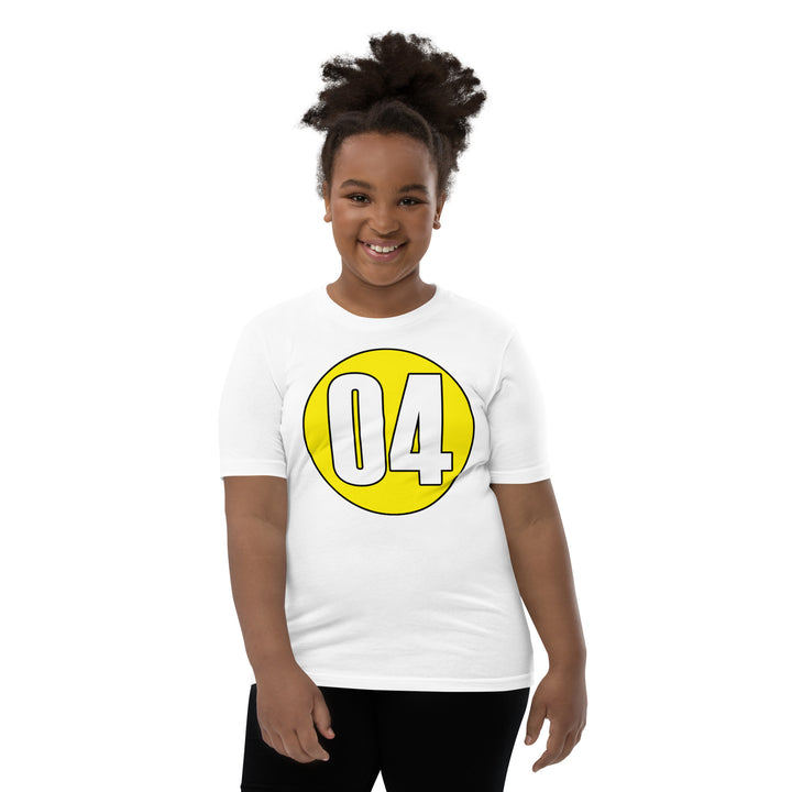 Youth Short Sleeve T-Shirt: White on Yellow 04