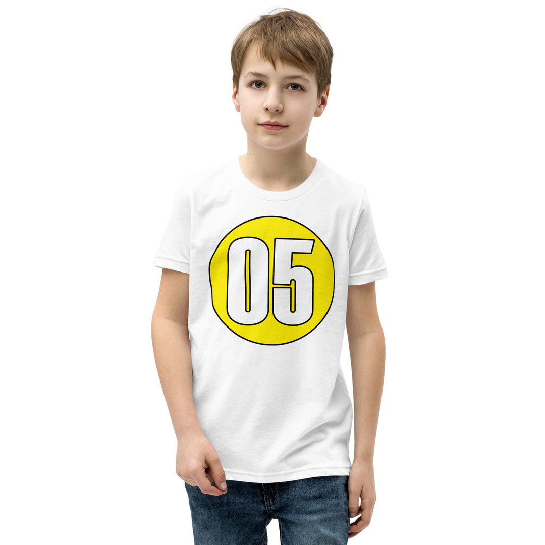 Youth Short Sleeve T-Shirt: White on Yellow 05