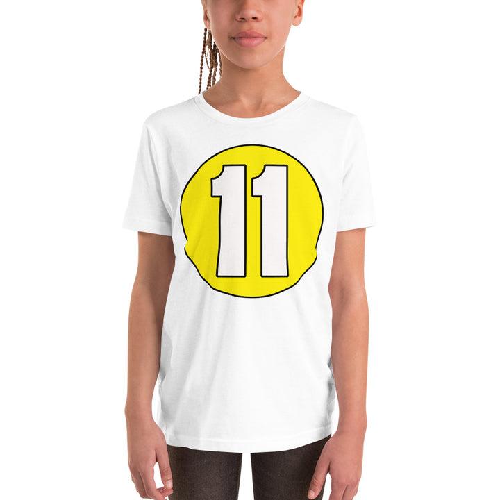 Youth Short Sleeve T-Shirt: White on Yellow 11