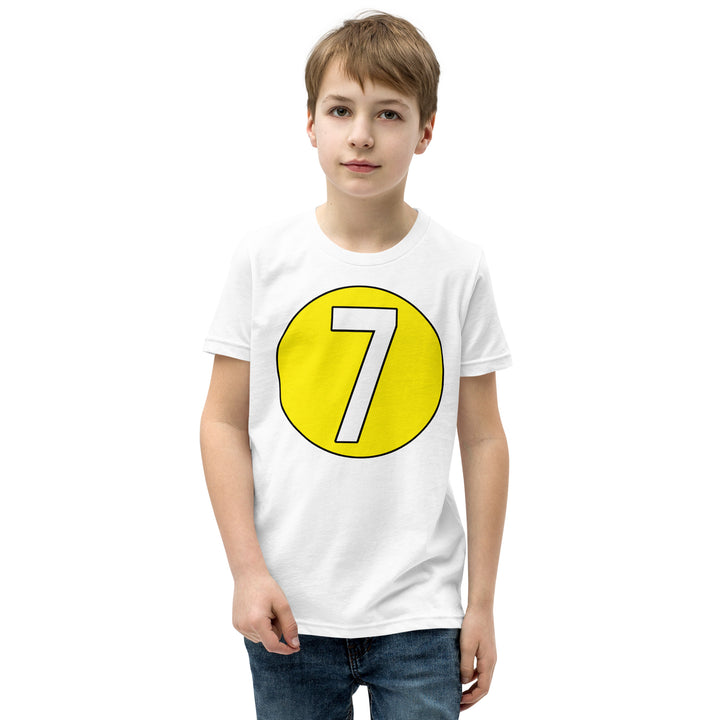 Youth Short Sleeve T-Shirt: White on Yellow 7