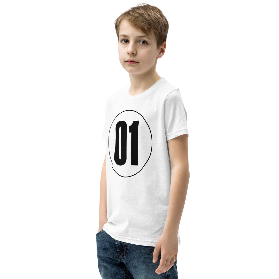 Youth Short Sleeve T-Shirt: Black on White 01