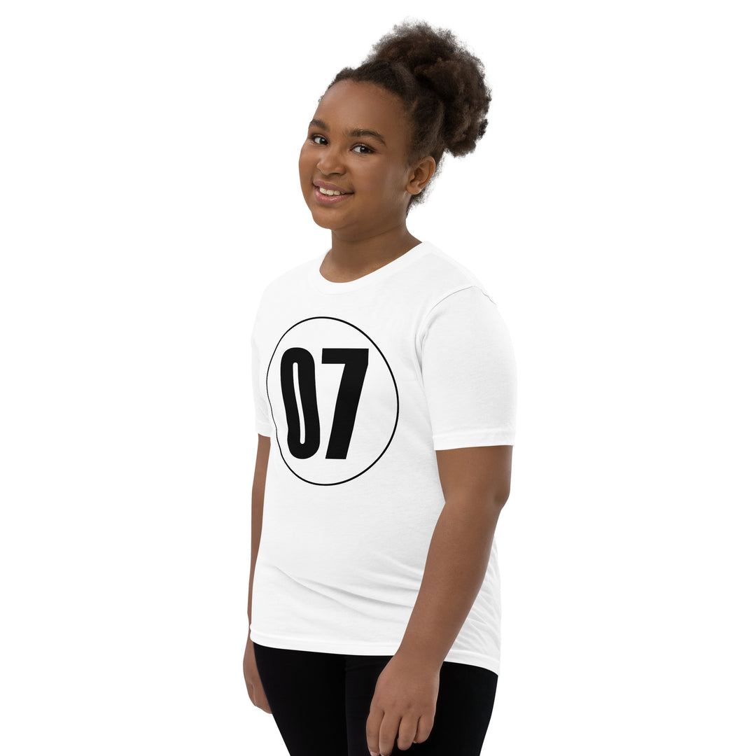 Youth Short Sleeve T-Shirt: Black on White 07