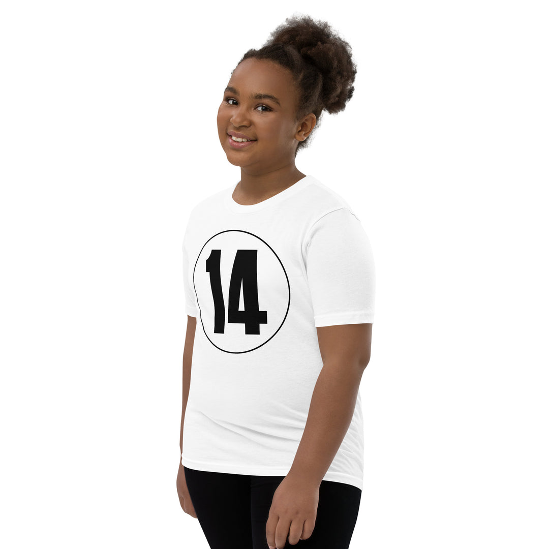 Youth Short Sleeve T-Shirt: Black on White 14