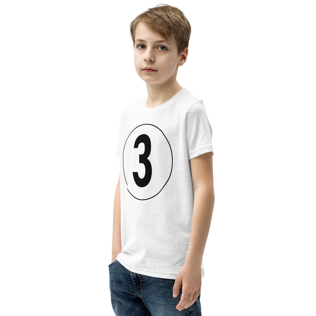 Youth Short Sleeve T-Shirt: Black on White 3