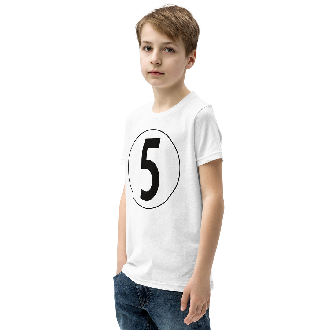 Youth Short Sleeve T-Shirt: Black on White 5