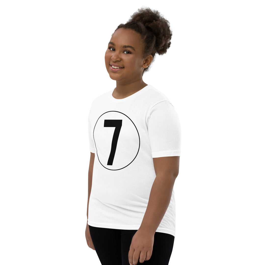 Youth Short Sleeve T-Shirt: Black on White 7