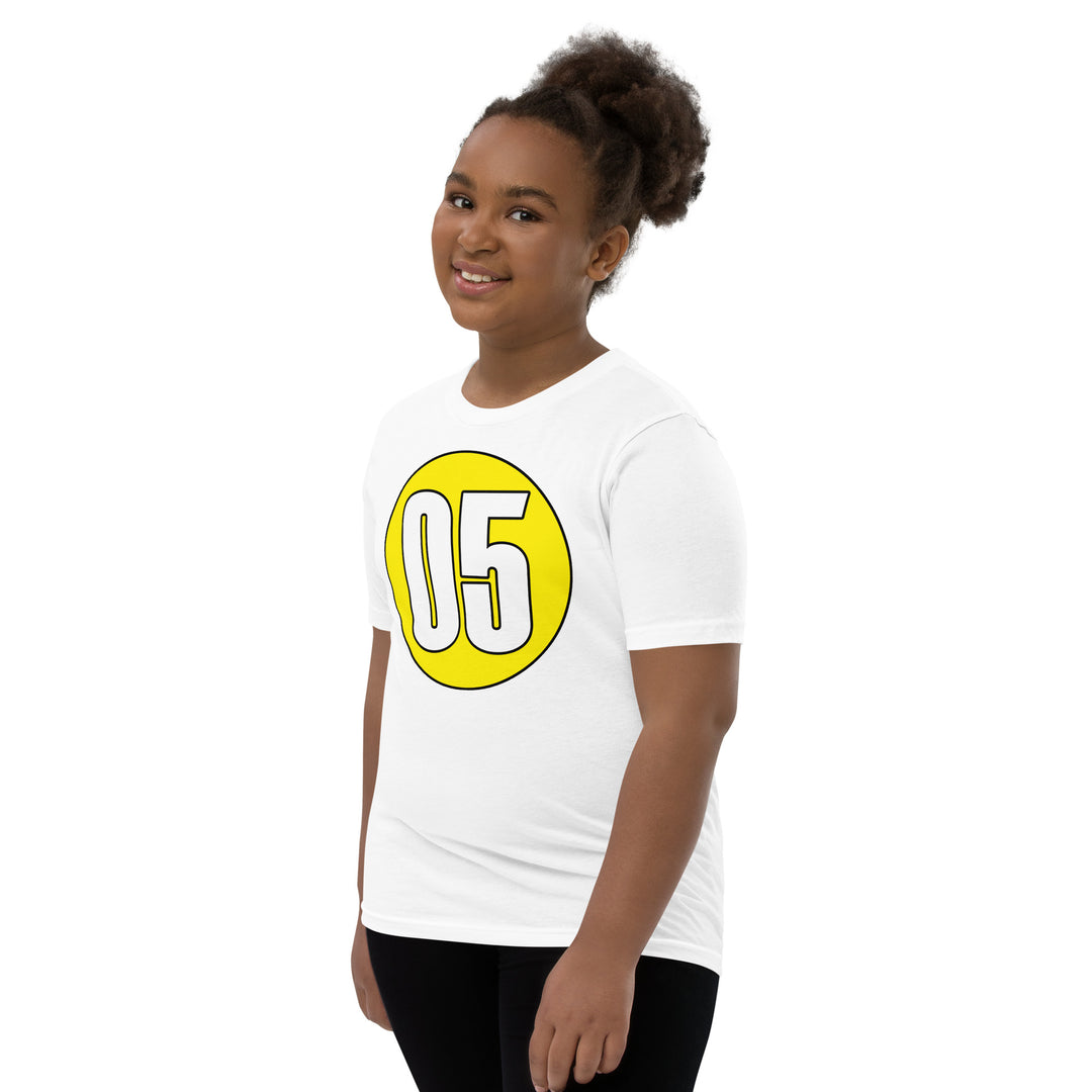 Youth Short Sleeve T-Shirt: White on Yellow 05