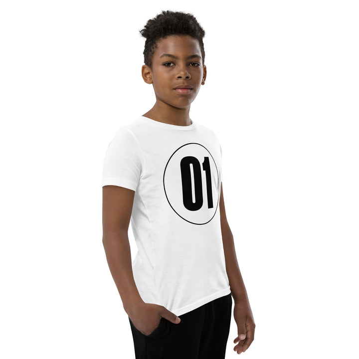 Youth Short Sleeve T-Shirt: Black on White 01