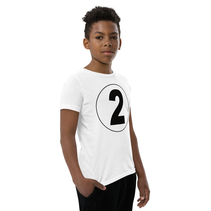 Youth Short Sleeve T-Shirt: Black on White 2