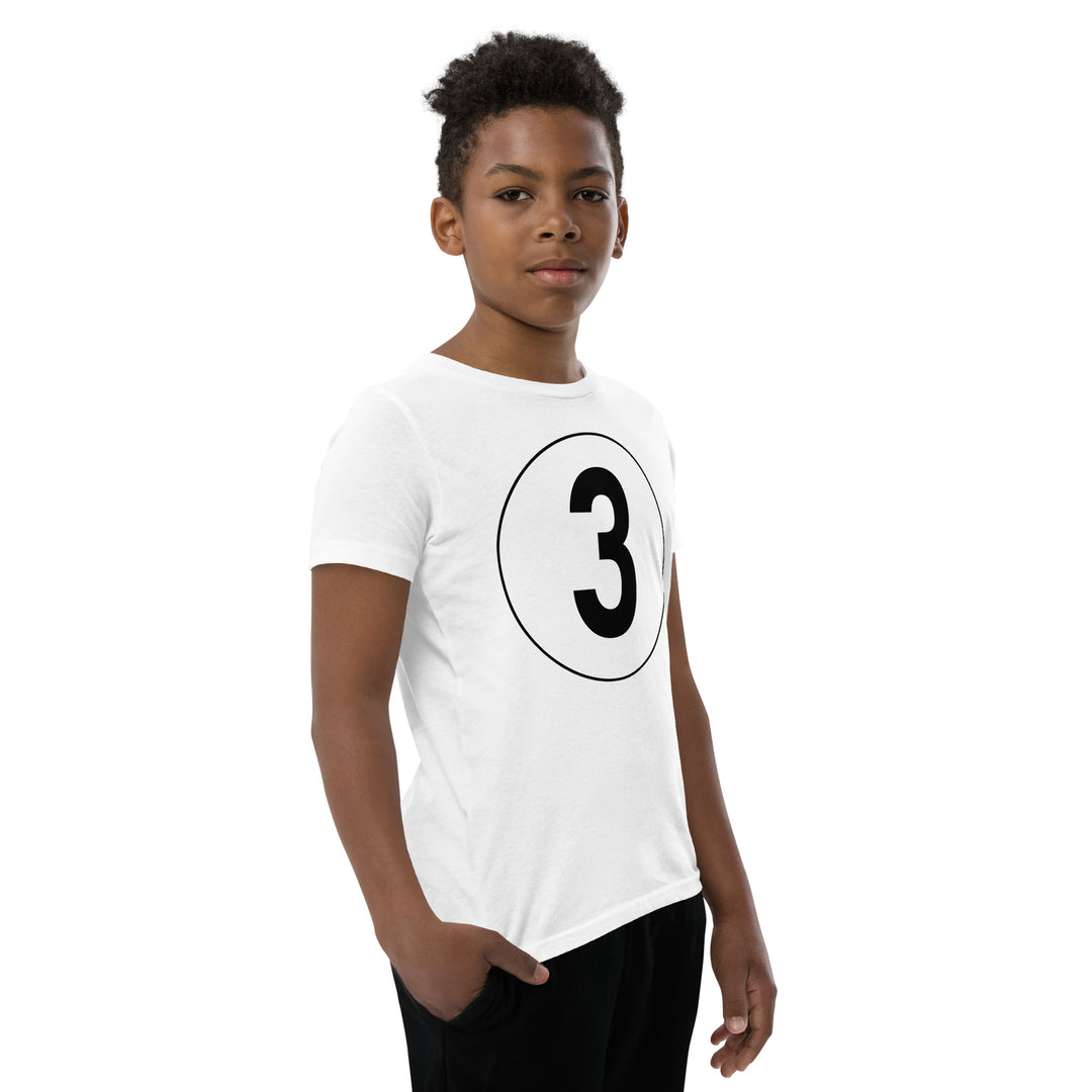 Youth Short Sleeve T-Shirt: Black on White 3