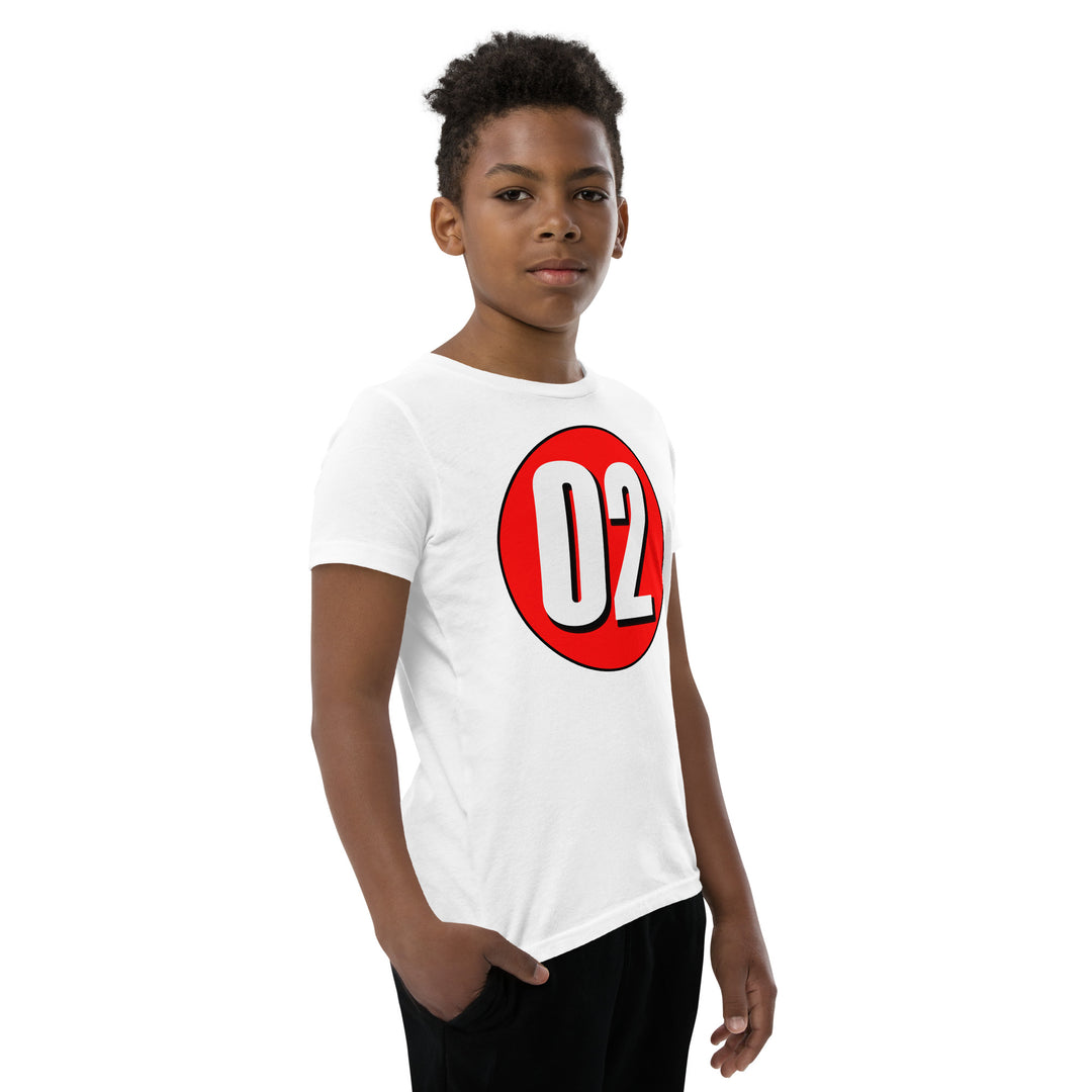 Youth Short Sleeve T-Shirt: White on Red 02